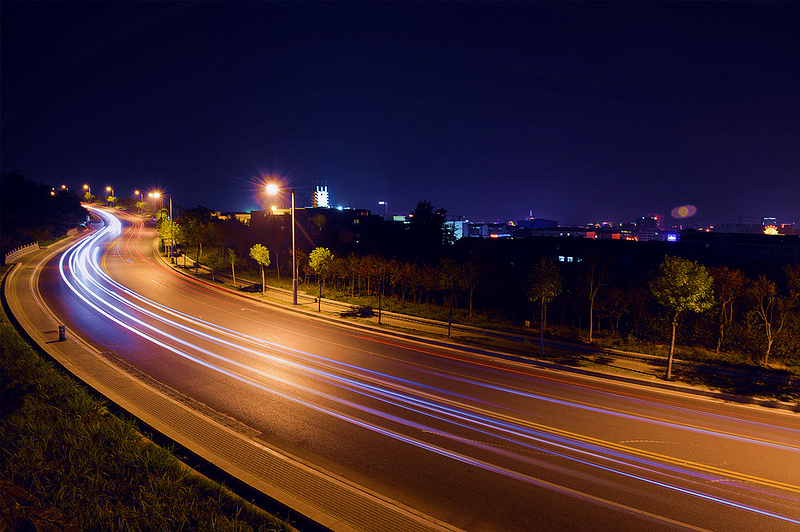泰山环山路夜景