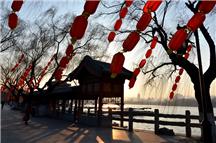 火红的灯笼高高挂  红火的泉城喜迎年