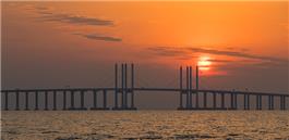 日落胶州湾大桥