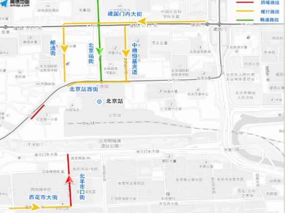 北京西站周边道路中,西三环中路,北蜂窝路,莲花池西路,莲花池东路主辅图片