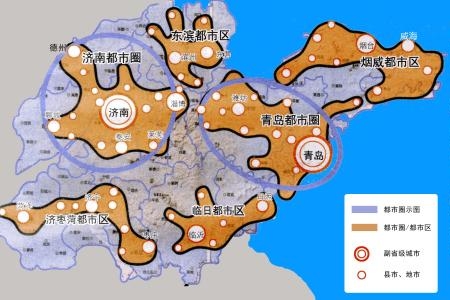 산동 제청연 삼핵 인도 작용 강화, “양권사구”공간 구조
