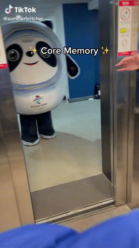 美国运动员偶遇冰墩墩等电梯：连忙招手拥抱 直呼"爱你"