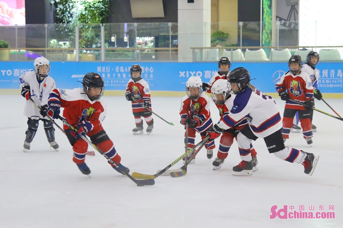 <br/>　　据悉，北京冬奥会的成功举办，让越来越多青少年走近冰雪运动，爱上冰雪运动。<br/>　　2022年8月26日，在山东青岛西海岸新区一滑冰场内，冰球少年正进行对抗训练。<br/>　　