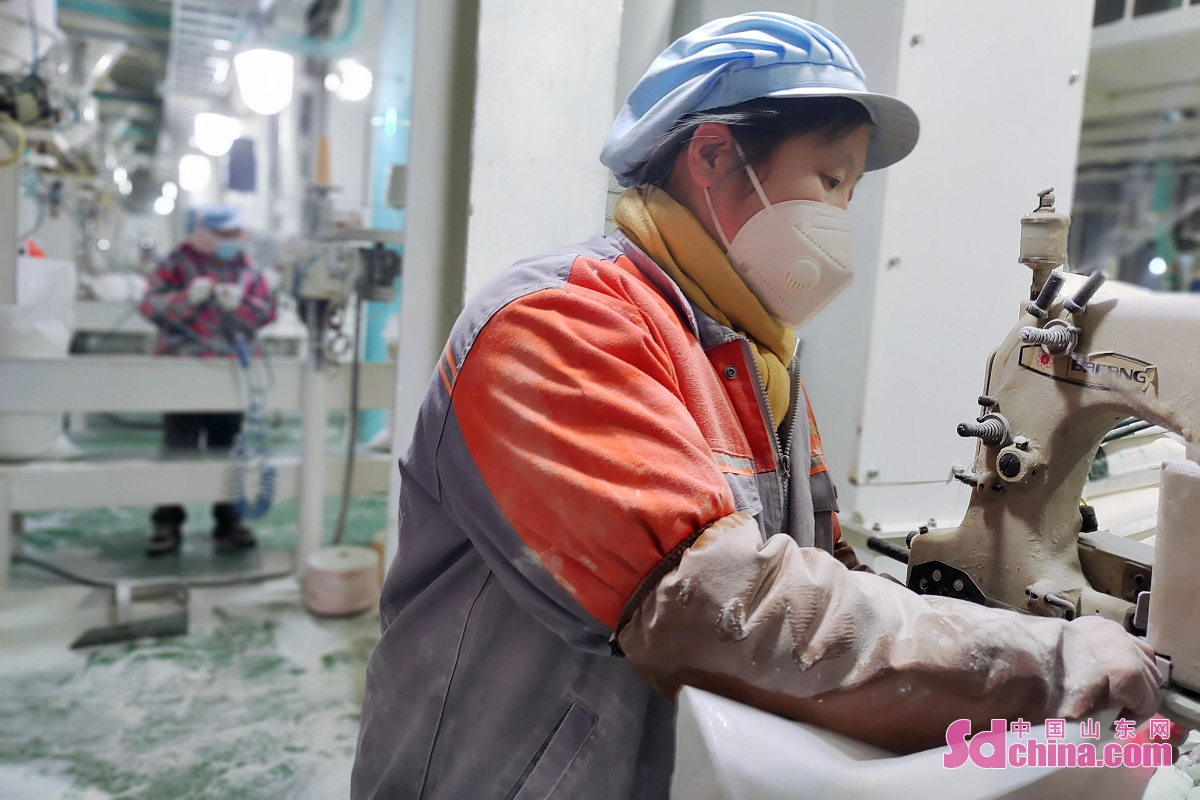 A worker is busy in production in a green food production enterprise in Liaocheng, East China&rsquo;s Shandong Province, striving for a good start in the New Year. (Photo by Ma Hongkun)<br/>