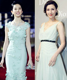 薄荷绿来袭 刘亦菲李嘉欣显白圣品