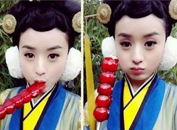 陈晓赵丽颖秀亲密 当红女星吃货萌照图片