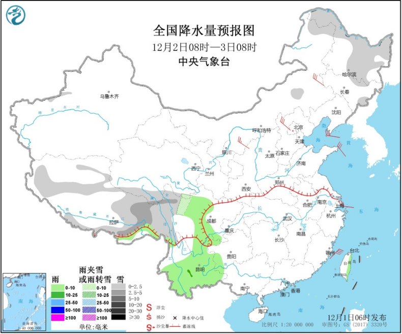 冷空气将影响我国大部地区 东部和南部海区大风