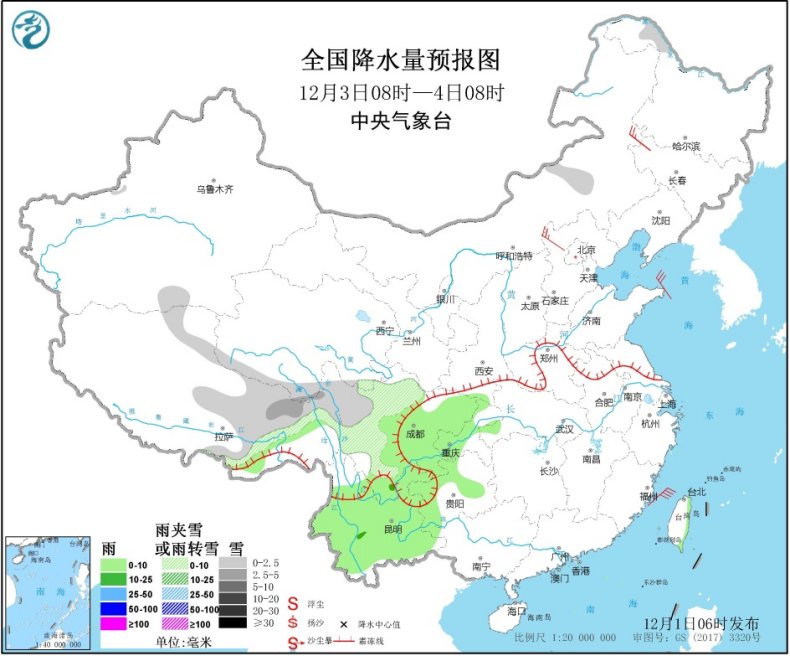 冷空气将影响我国大部地区 东部和南部海区大风
