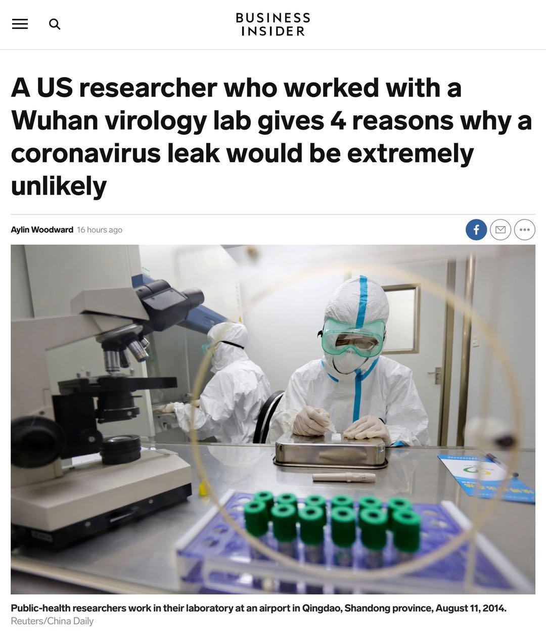 新冠病毒从实验室泄漏？怎么可能！看美国病毒专家的四大理由