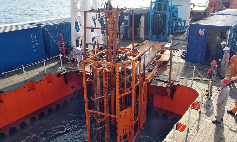 Drilling rig Sea Bull II conducts a sea trial. Photo: Courtesy of Hunan University of Science and Technology