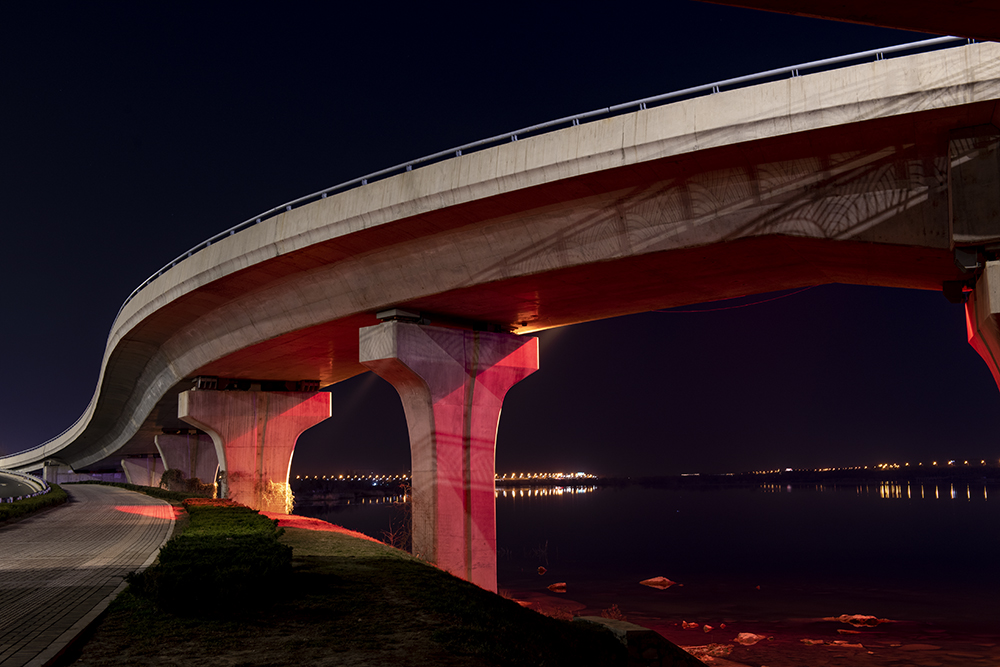 沂河大桥夜景图片