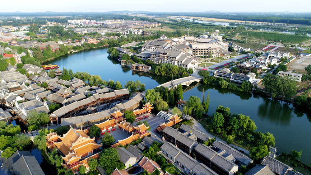 鸟瞰古城台儿庄