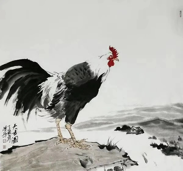 著名画家宋健华先生画鸡作品欣赏