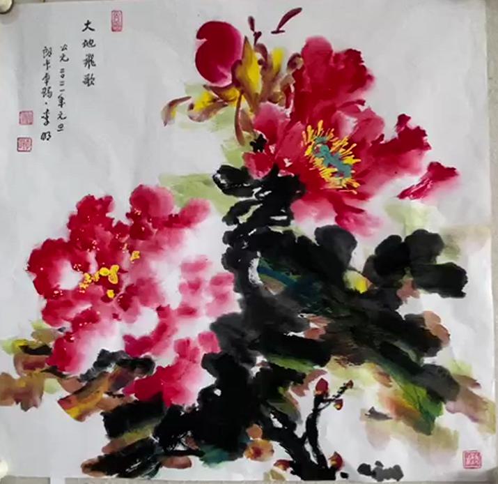 我只是一个和画菏泽牡丹融为一体的牡丹画家,只是走到哪里都想着怎么