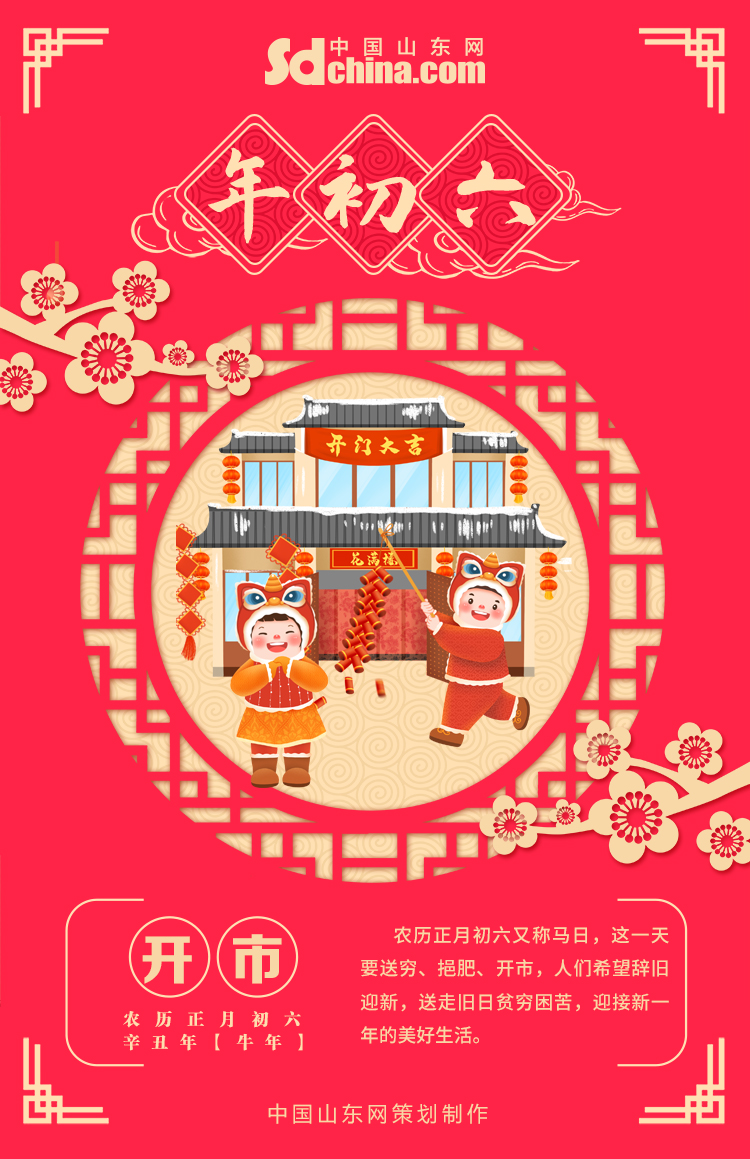海报春节习俗开市