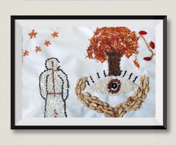 单县中医医院中药材贴画画展